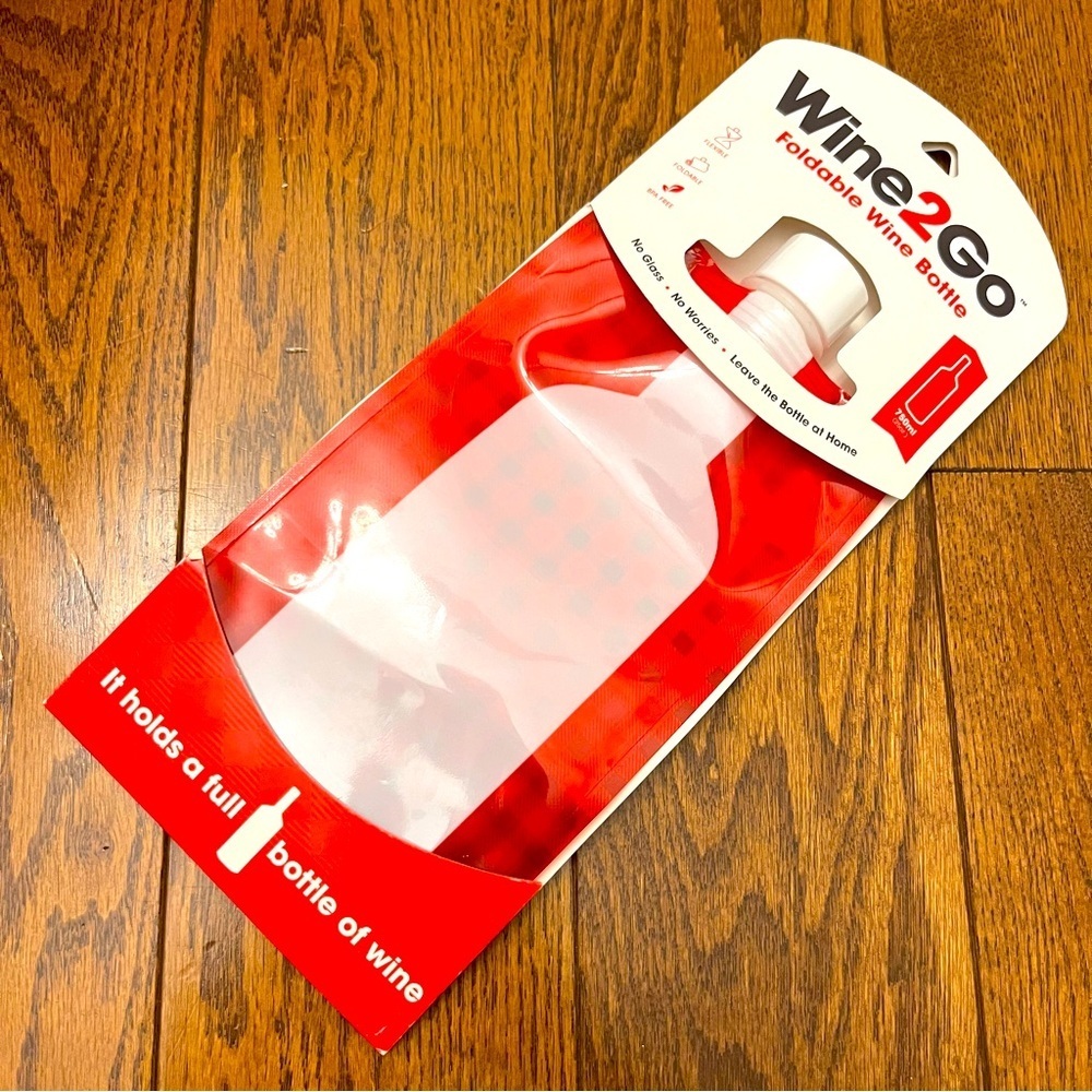Wine2Go Foldable FULL Wine Bottle 750ML 25 oz Flask Reusable Flexible Foldable​​